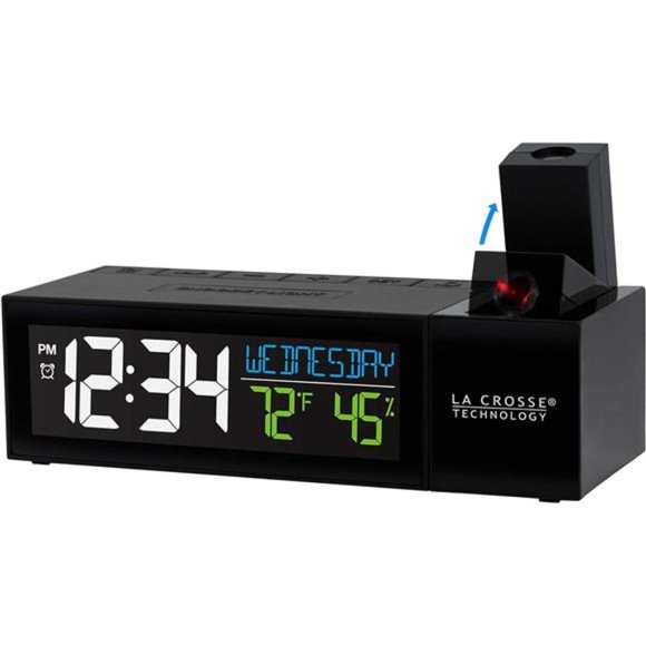 Pop-Up Bar Projection Alarm Clock with USB Charging Port, 6.51" L x 2.56" W - Picture 6 of 6